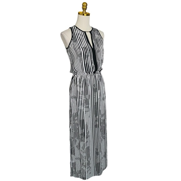 White House Black Market Women’s Sleeveless Striped Split Flowy Maxi Dress Sz 2 - Picture 4 of 11